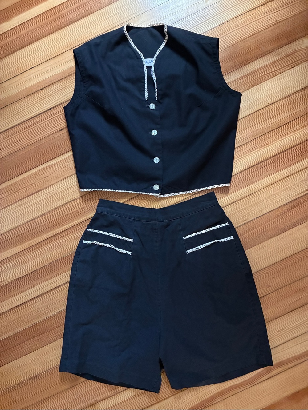 1950s Paddle & Saddle Shorts Vest Set | Rockabilly Cowgirl Outfit | XS